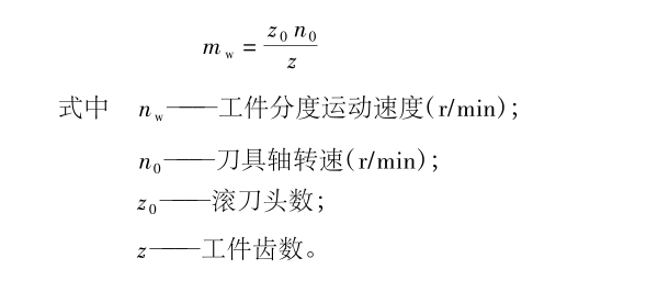 刀具转速与工件轴转速必须满足的公式条件